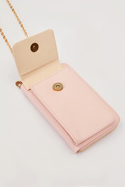 Levidor Monogram Printed Powder Wallet with Phone Compartment and Chain Strap - 0053c640