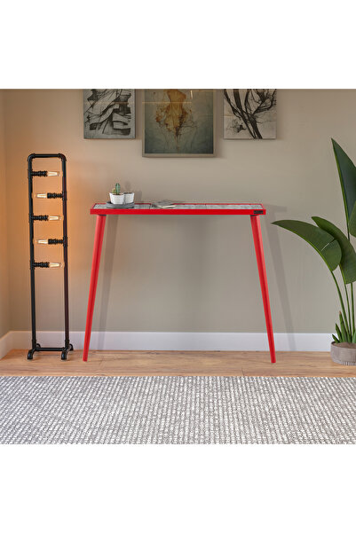 bluecape Esperanza 92x20cm Doğal Masif Ayaklı Kırmızı Dresuar