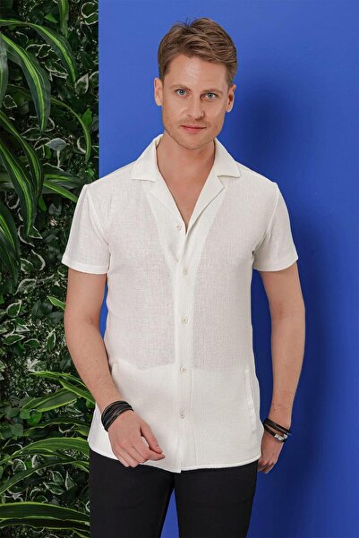 Efor G 1535 Slim Fit Beyaz Klasik Gömlek