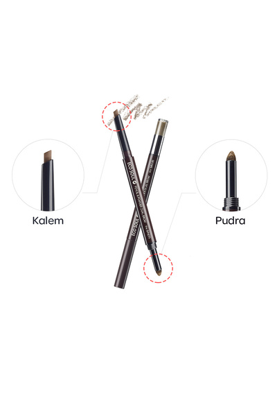 THE SAEM Eco Soul Pencil & Powder Dual/ 2’si 1 Arada Kaş Kalemi - 04 Medium B...