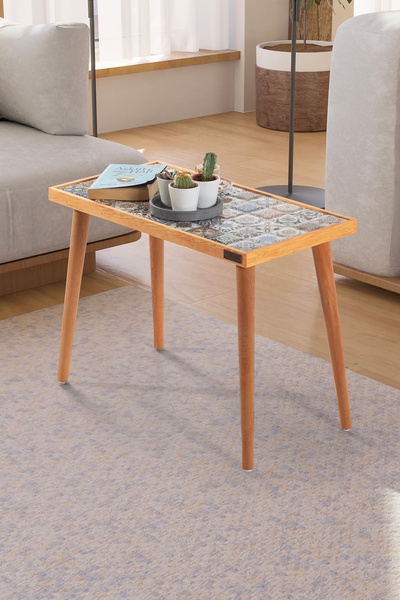 bluecape Esperanza 62x32cm Doğal Masif Seramik Zigon Yan Sehpa