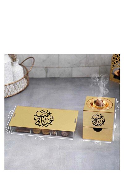 Story of candle Incense burner with a box for storing incense, inscribed with "Love of My Life," along with Maroki oud, Vietnamese oud chips, a lighter, and charcoal.
