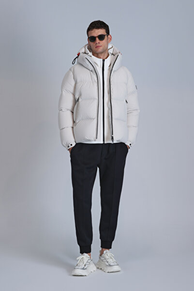 Lufian Men's Coat - Jadon Goose Down, Stone Color