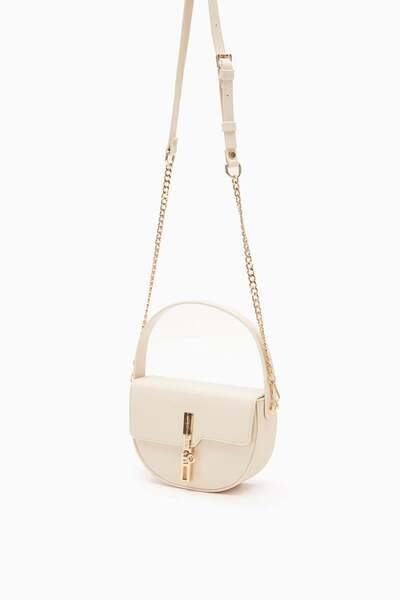 Levidor Cream Lock Closure Handbag