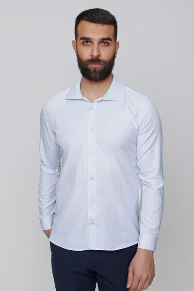 Efor G 1491 Slim Fit Açık Mavi Spor Gömlek