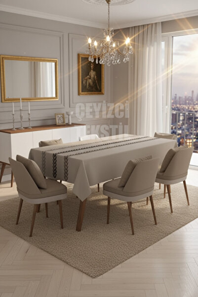 Çt Çeyizci Tekstil Masa Örtüsü, Dijital Baskılı Tek Masa Örtüsü, Desenli Leke...