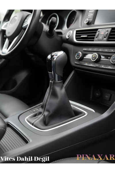 pınaxar Seat Ibiza Siyah Deri Prime Tasarım Beyaz Spor Dikiş Vites Körüğü