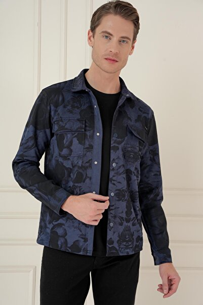 Efor G 1578 Slim Fit Lacivert Klasik Gömlek