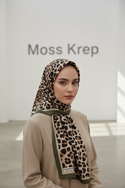 Onur Shawl - Moss Crepe Silk Look Amazing Shawl Flowy Quality Stretchy Fabric Fashion Shop Leopard Print