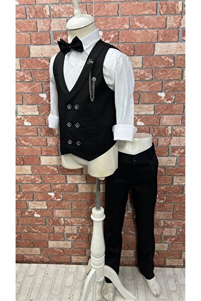 HAYTA Gyerekmellény szett inggel 0-1 éves korig - 14 éves ezüst fekete