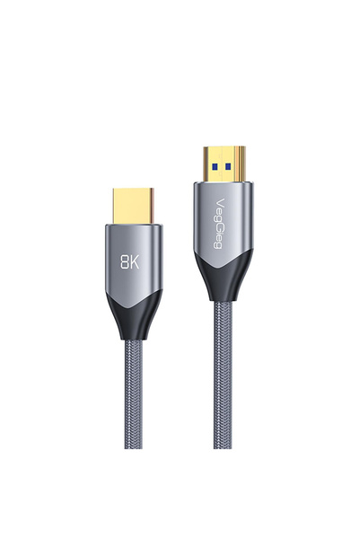 Veggieg 8K 60Hz 4K 120Hz 48 Gbps HDR ARC HDCP Örgülü HDMI 2.1 Kablo 1.5 Metre