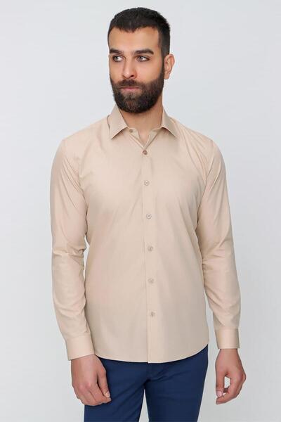 Efor GK 636 Bej Klasik Gömlek