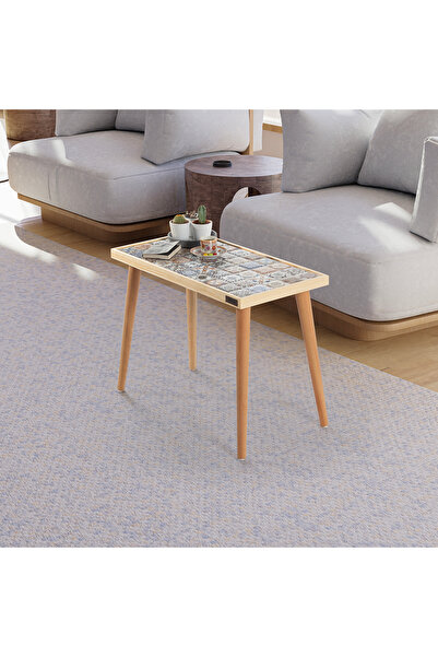 bluecape Esperanza 62x32cm Masif Seramik Doğal Sehpa