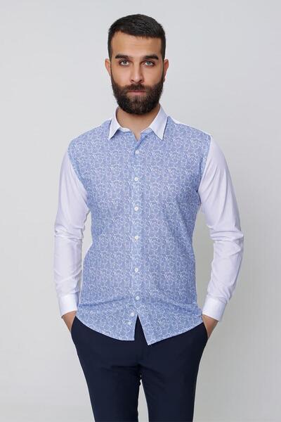 Efor G 1481 Slim Fit Saks Spor Gömlek