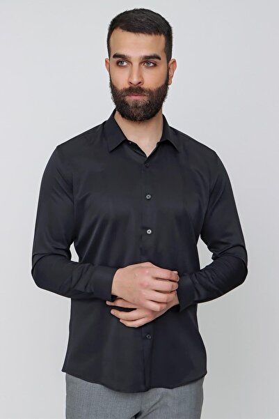 Efor GK 635 Siyah Klasik Gömlek