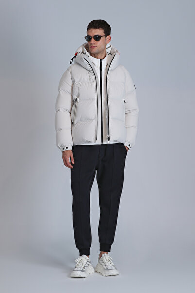 Lufian Men's Coat - Jadon Goose Down, Stone Color