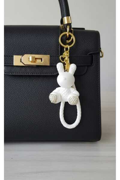 SONES Μπρελόκ για το σπίτι και το αυτοκίνητο με λευκό ποιοτικό δώρο κουνελιού...