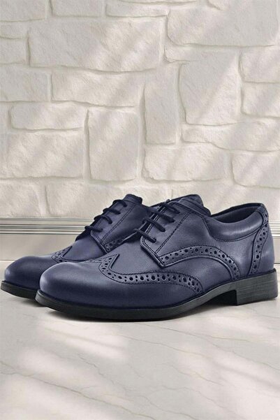 Rakerplus Pantofi școlari Titan Navy Blue Matte Lace-Up Boys' Youth