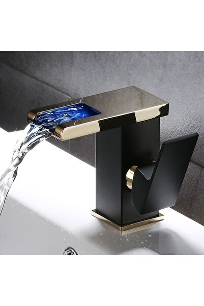 OEM Baterie lavoar LED cu 3 culori în funcție de temperatură, negru și auriu