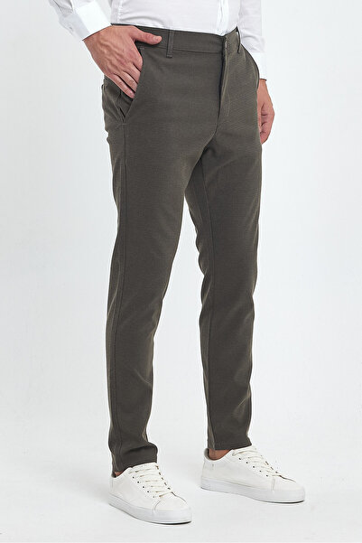 MODAMESTO Ανδρικό λινό παντελόνι σε στενή εφαρμογή