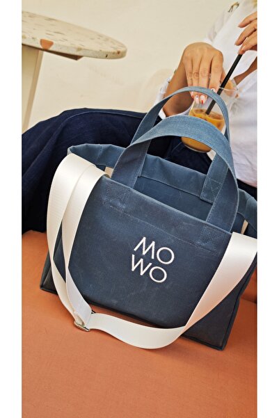 MOWO Mumlu Canvas Mini Tote Bag Kadın Çantası DENIM