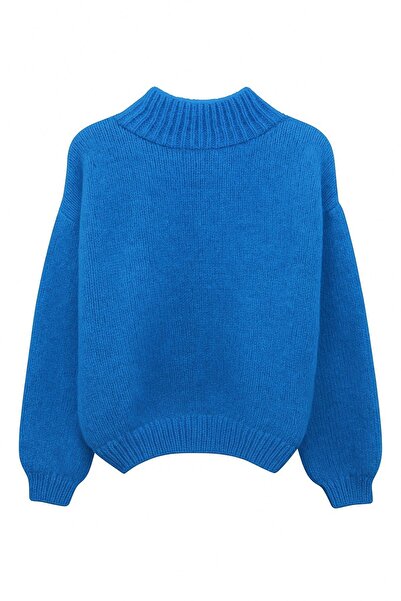 Mixray 6700 Pulover de tricotat cu gât înalt pentru femei, turcoaz