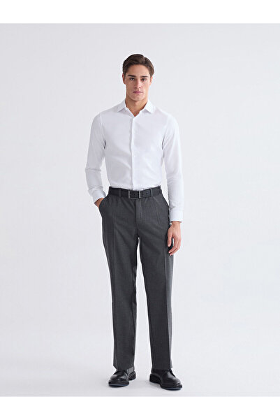 LC Waikiki Black Standard Fit Plaid Men's Trousers