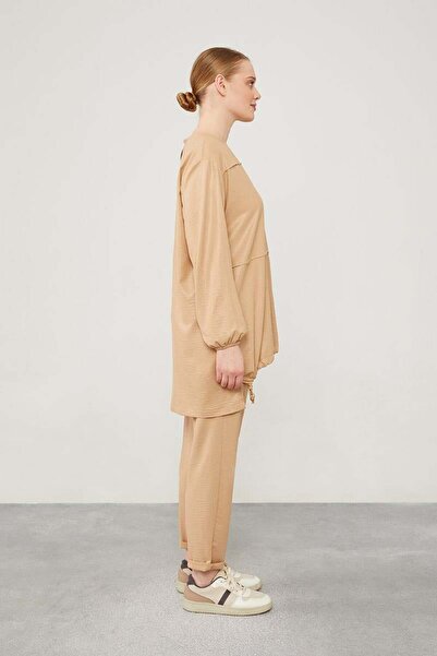 Levidor K.Beige Asymmetrical Cut Trousers Double Suit