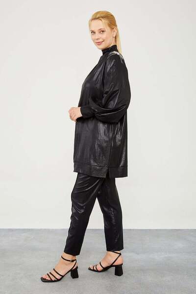 Levidor Black Stone Epaulette Detailed Trousers Set