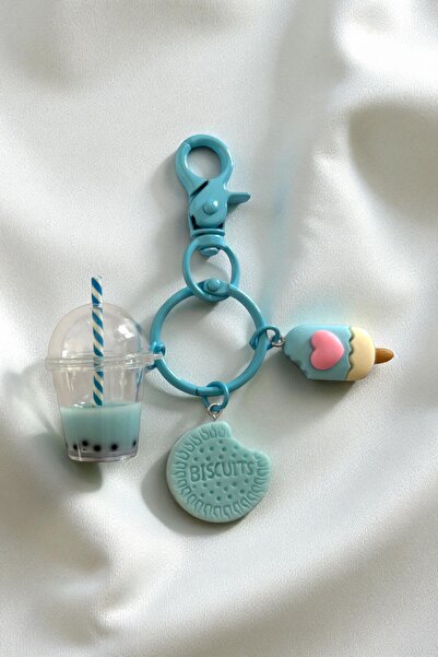 Fivy Breloc detaliat cu prăjituri și bubble tea, breloc pentru chei
