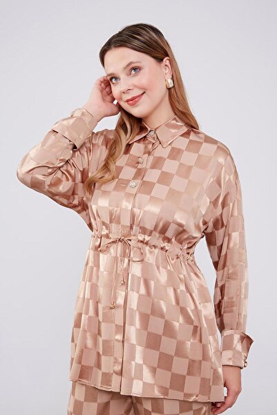 Levidor Σετ δύο τεμαχίων με σχέδιο Jakal Camel Checkerboard