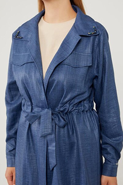 Levidor Σετ μπουφάν Indigo με πέτρινο κέντημα γιακά