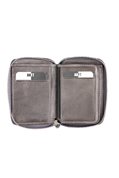 MFT Leather Design Πορτοφόλι Unisex από γνήσιο δέρμα - Lotus Tiguan Anthracite (1616)