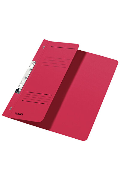 Leitz 1/2 A4 cardboard file with rail, stapled, 170 sheets, red