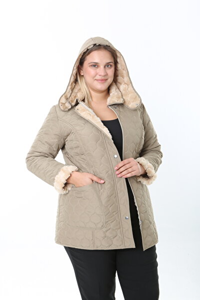 TUTveAL Collection Imported, Soft Fur, Water Repellent Coat,Plus Size,Rabbit Fur Coat,Quilted Coat,Premium Series