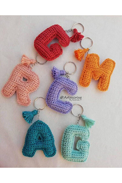 OBLİVİON El Yapımı Örgü Harf Anahtarlık – Kişiye Özel Renk ve Harf Seçenekli ...