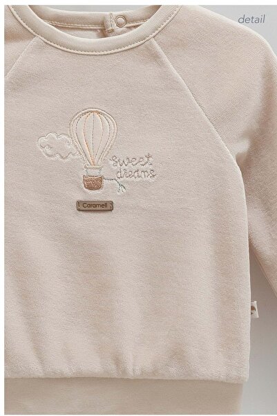 Caramell Star Point Cep Detailled Velvet Bottom Top Set Beige