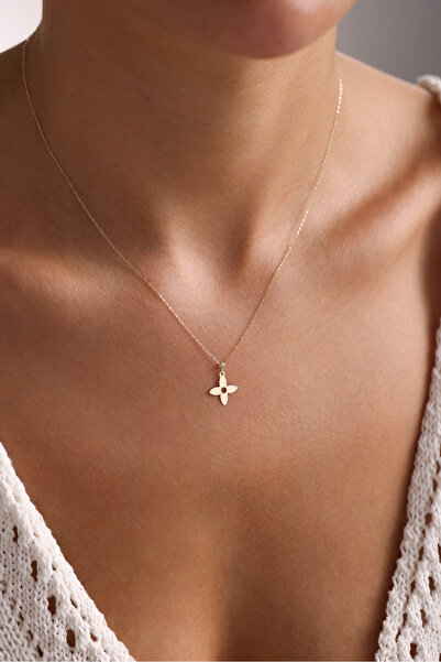 Gianfranco Altın Yonca Kolye