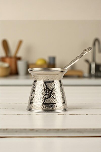 ayvalı metal Patterned Cast Iron Coffee Pot for 4 People - Compatible with Induction Cookers 170 ml