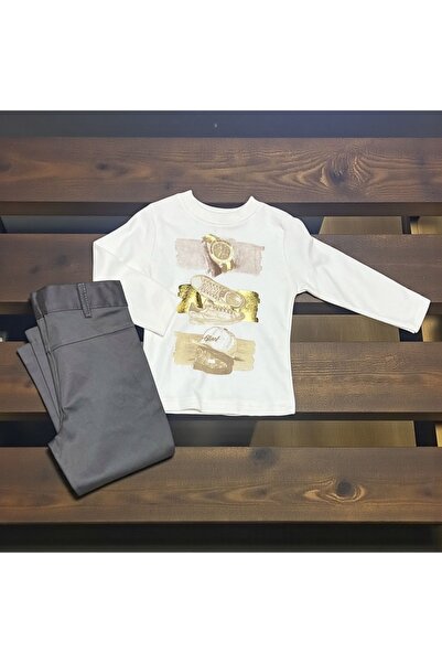 RYZE ÇOCUK Cep Zipper Detail Lined Coat Three-Piece Bottom Top Set Dark Blue