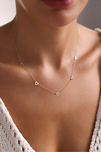 Gianfranco 14 Ayar Altın Kalp Kolye