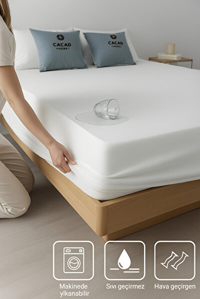 cacao home Mikro Fitted Lastikli Alez Su Sıvı Geçirmez Yatak Alezi Battal Tek...