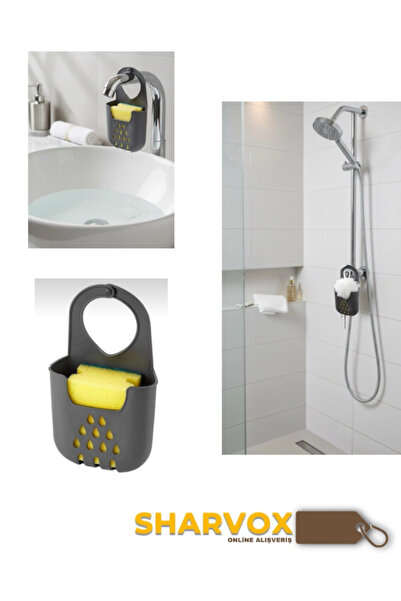 Sharvox Pratik Asılabilir Silikon Süngerlik Bulaşık Evye Üstü Süngerlik Düzenleyici Askılı Süngerlik
