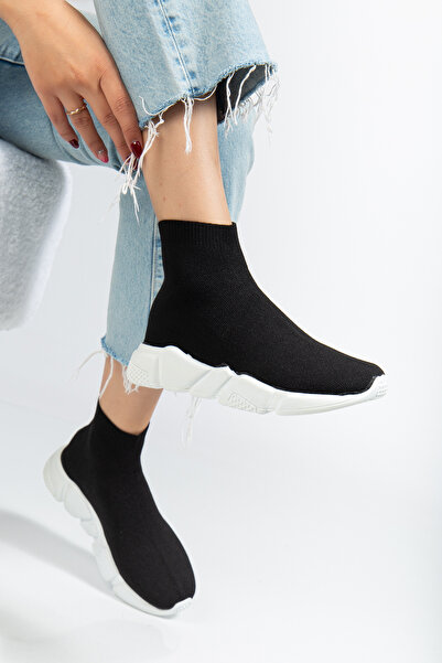 SWORD CLOTHİNG Siyah Çorap Formlu Rahat Spor Ayakkabı