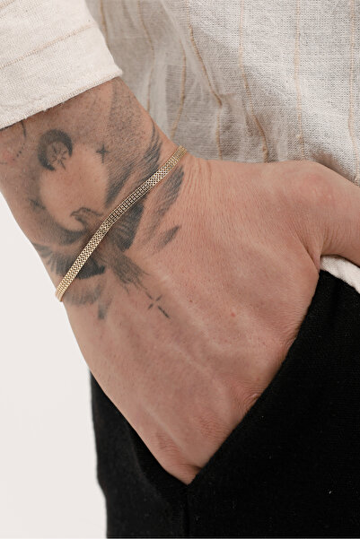 Fjellor Umbar Altın Renk Milano Mesh Örgü Xuping Unisex Bileklik