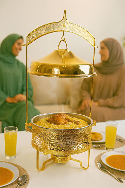 Generic Buffet warmer for heating food, 9L, gold