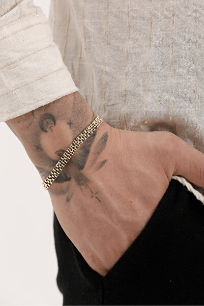 Fjellor Turin Altın Renk Parlak Piramit Dokulu Xuping Unisex Bileklik