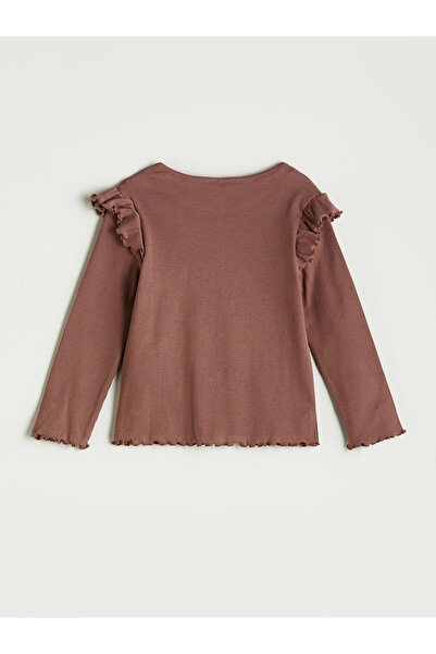 LC Waikiki LCW Παιδικό μπλουζάκι με λαιμόκοψη με λουλούδια για κορίτσια (W5)