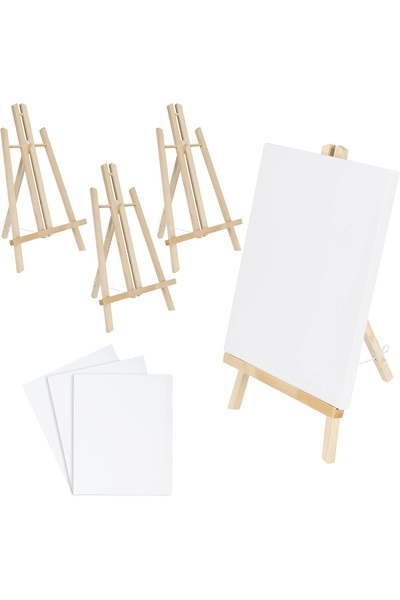 Belle Vous Set de pictură, 4 mini-șevalete, 4 pânze pentru pictură, bumbac, 2...