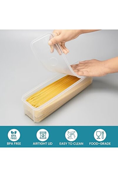 Belle Vous Set of 6 food containers, 1300 ml, airtight lids, plastic, BPA-free, 30 x 8.5 x 7.5 cm, Transparent